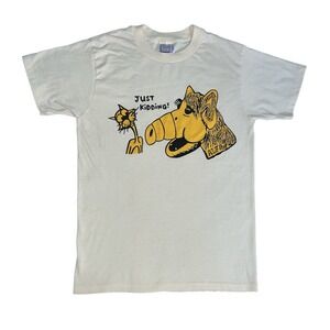 Alf Just Kidding! Single Stitch Shirt Size Large 42-44 Made In USA Minor Pilling